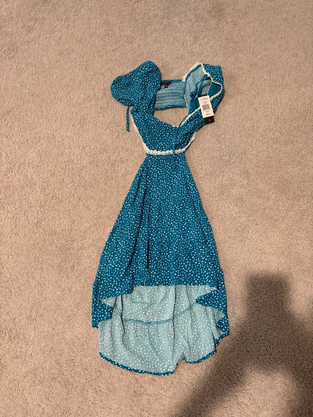 Teal Polkadot Dress Medium. Never been used and still has tag